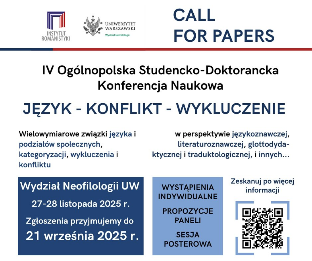 Język-konflikt-wykluczenie – IV Ogólnopolska Studencko-Doktorancka Konferencja Naukowa (zaproszenie)