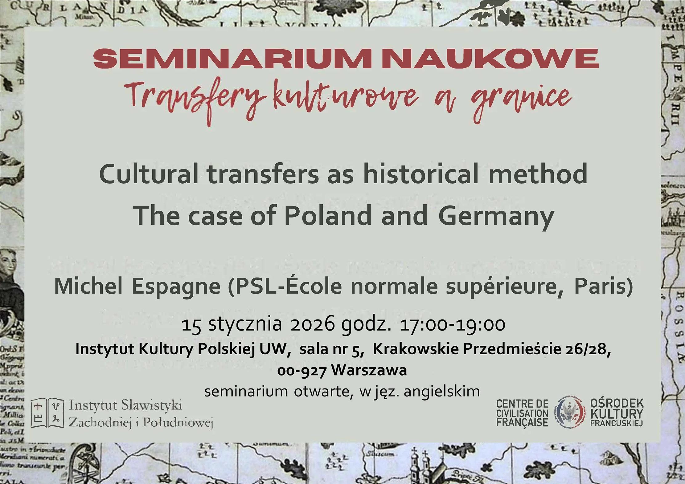Wykład prof. Michela Espagne – 15.01.2026